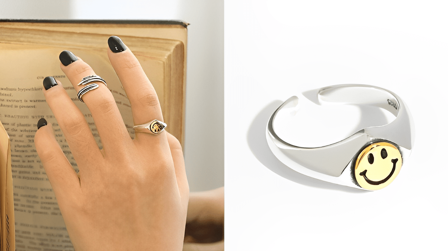 smiley face rings