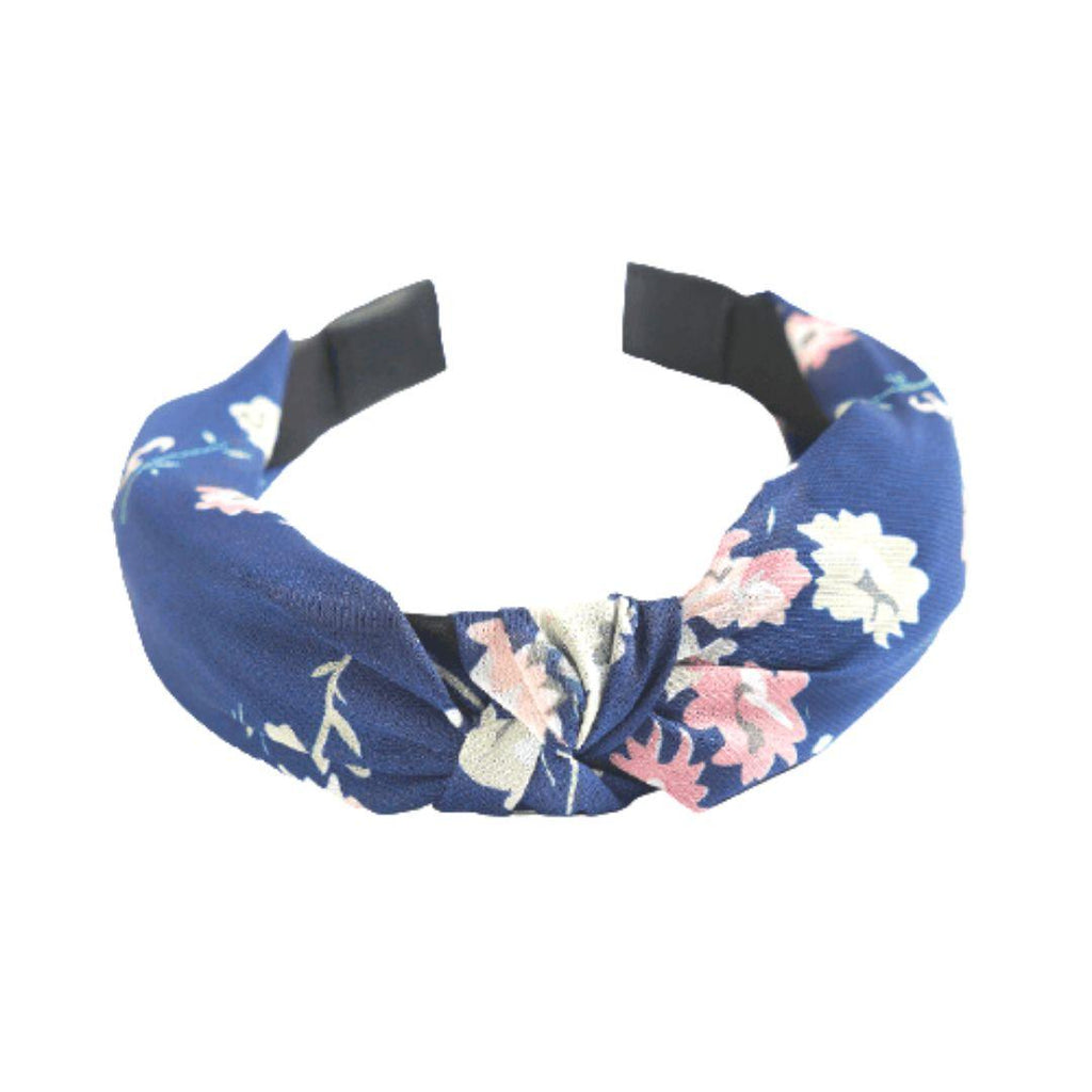 Navy Blue Flowers Hairband "Tethys"