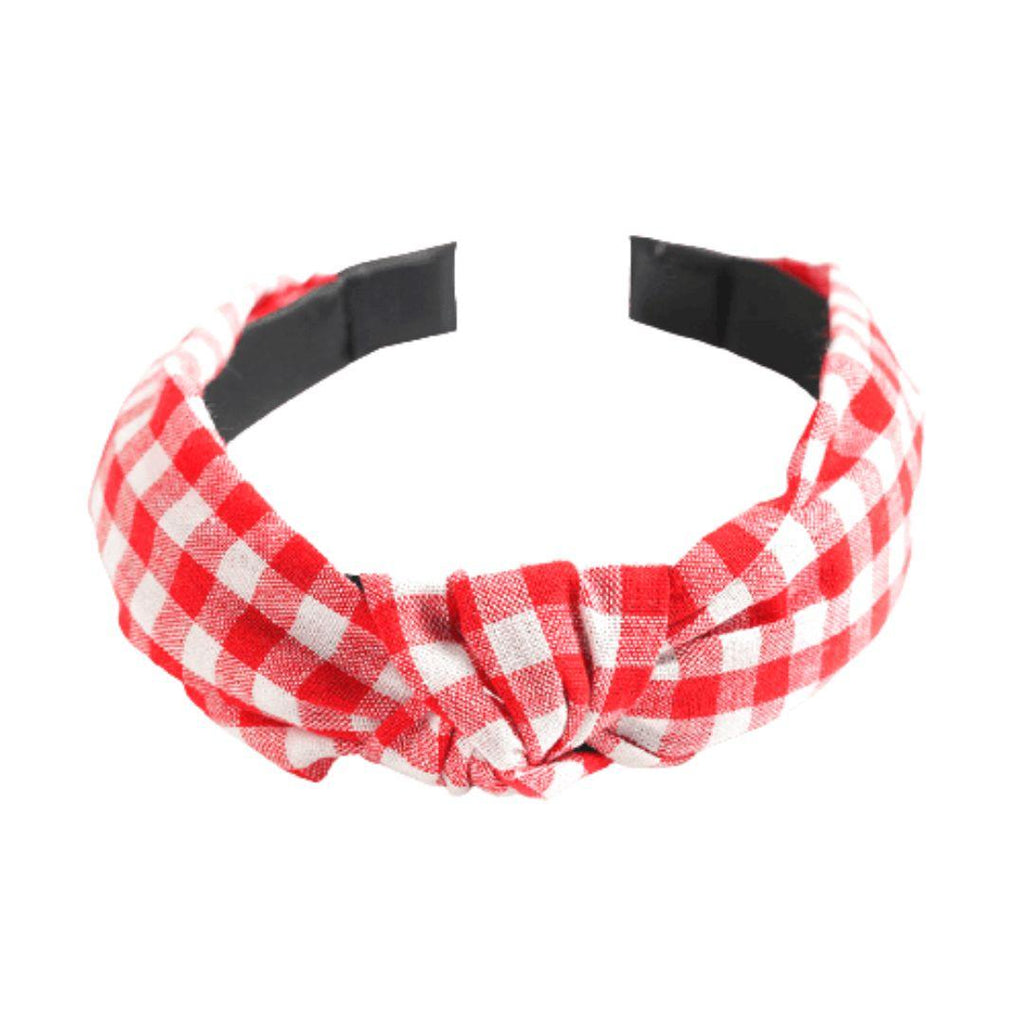 Red Grid Hairband "Calo"