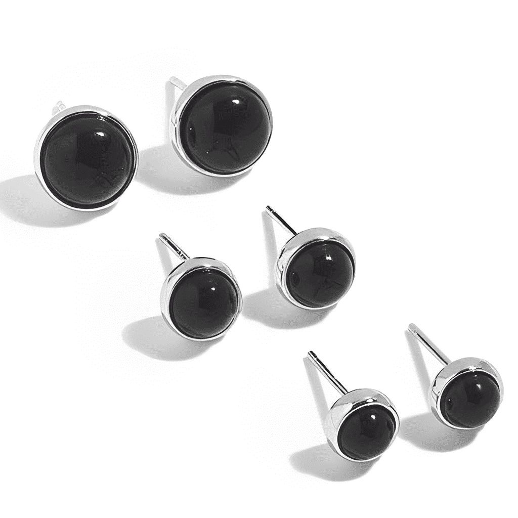 Black Onyx Stud Earrings