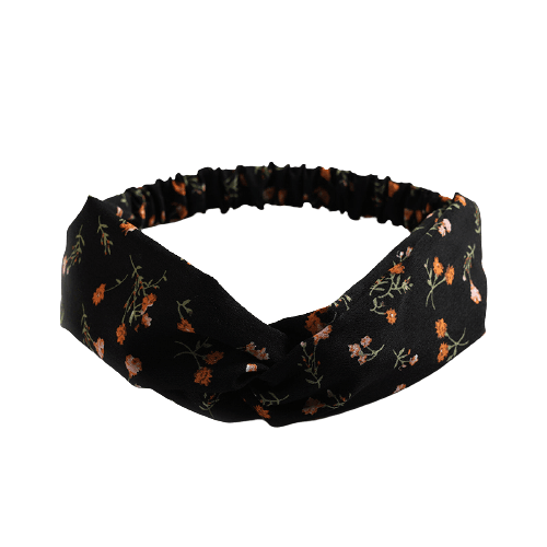 Black Small Floral Headband "Invidia"