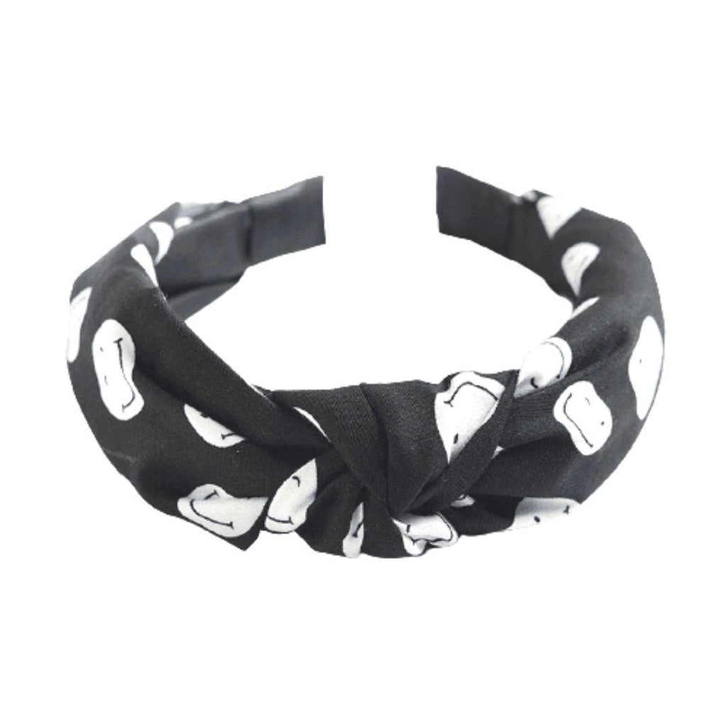 Black Smiley Hairband "Nyx"