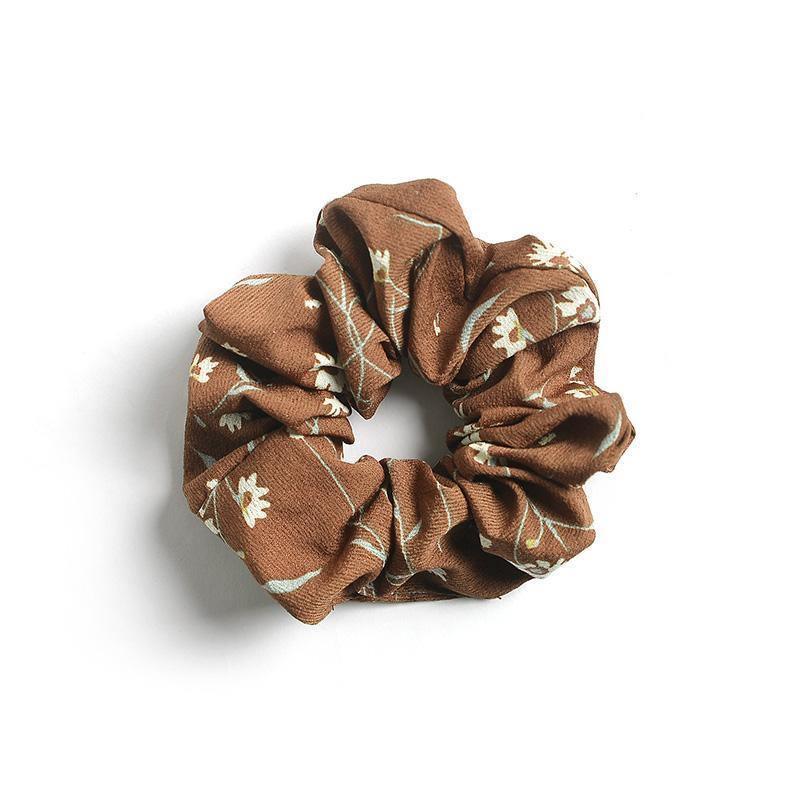 Brown Daisy Scrunchie