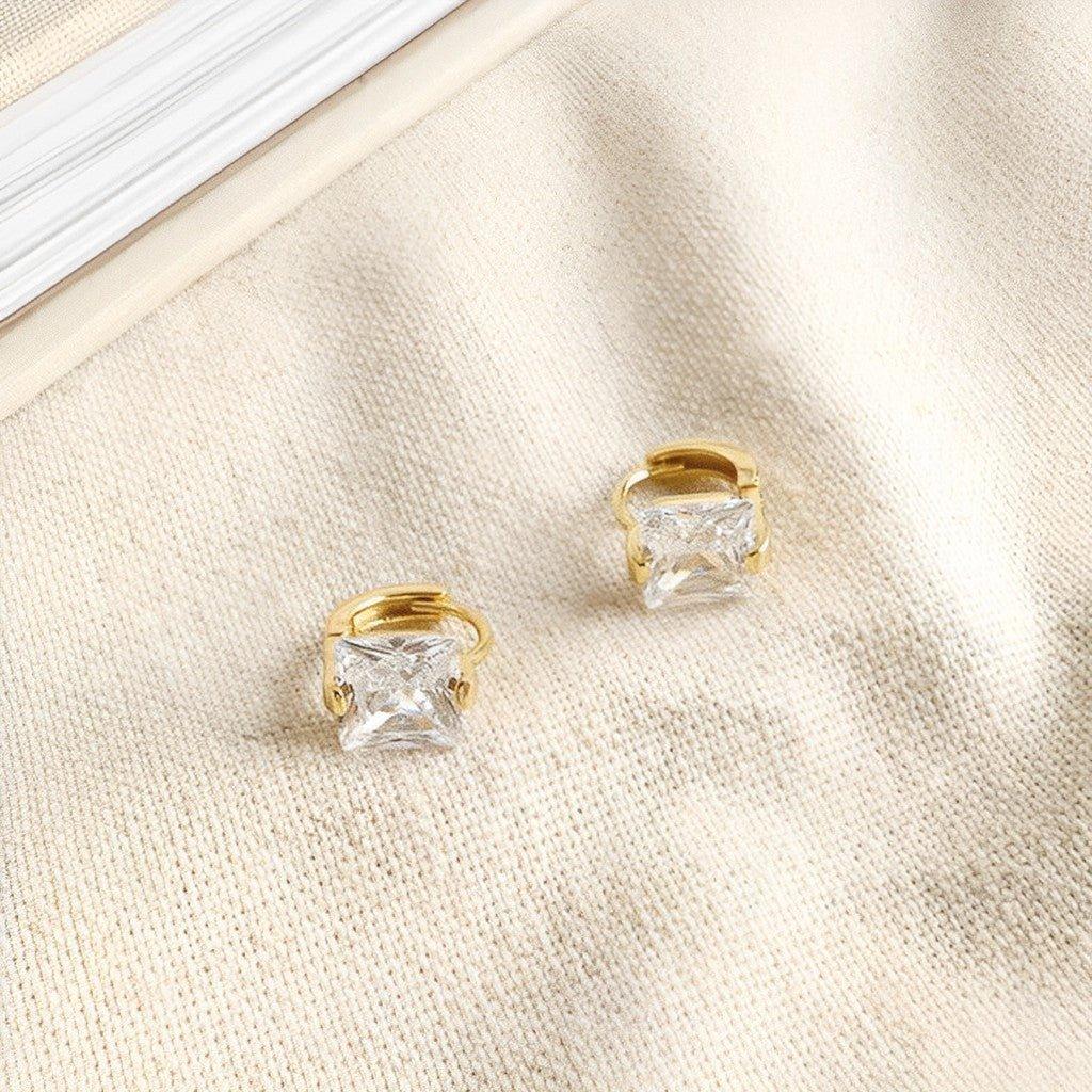 Cubic Zirconia Huggie Earrings