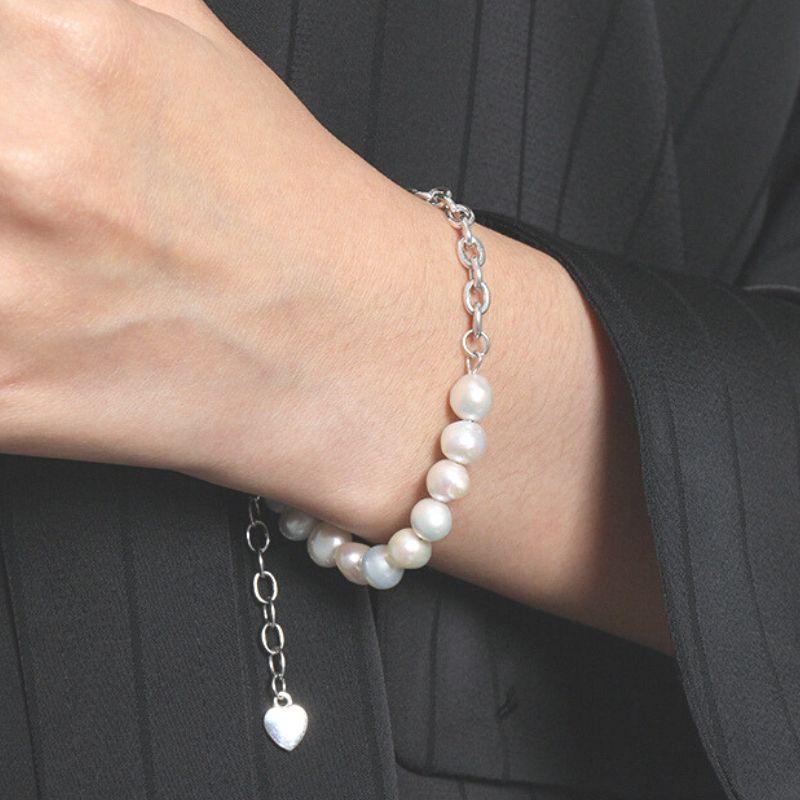 Freshwater Pearl Bracelet In Silver