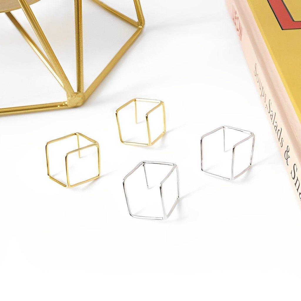 Gold Cube Earrings