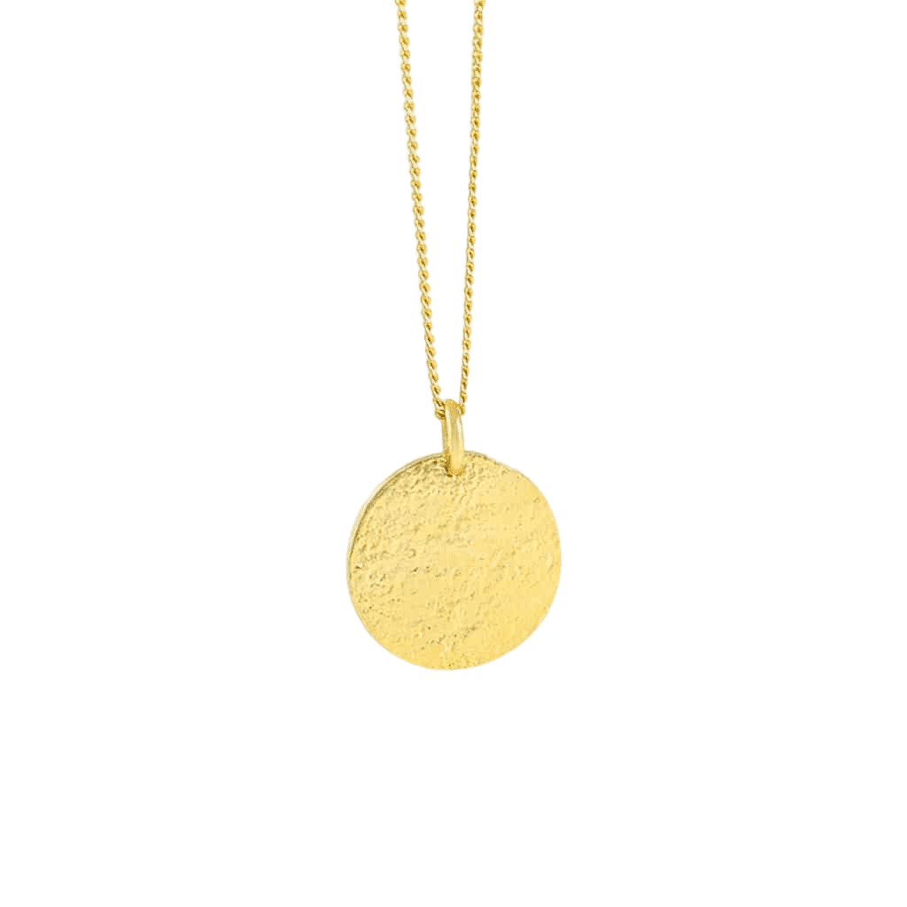 Gold Round Pendant Necklace - Chloe