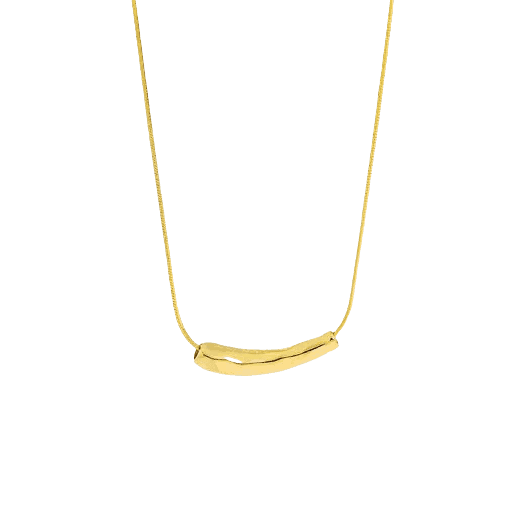 Gold Tube Pendant Necklace - Coronis