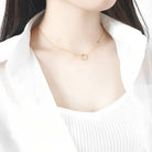 Gold Zirconia Circle Pendant - Cleocharia