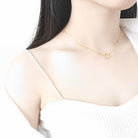 Gold Zirconia Circle Pendant - Cleocharia