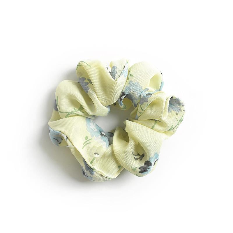 Green Flower Scrunchie