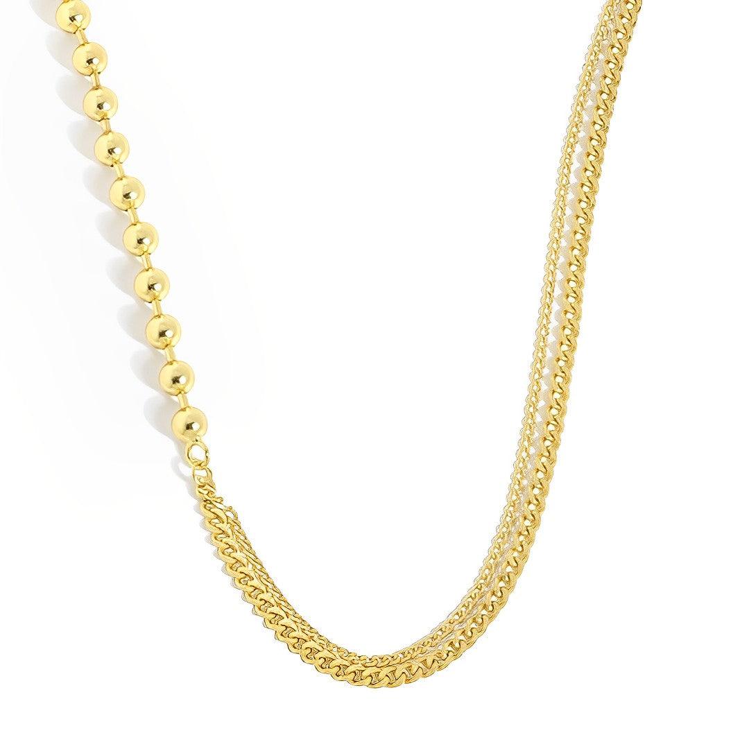 Layered Beaded Chain Necklace