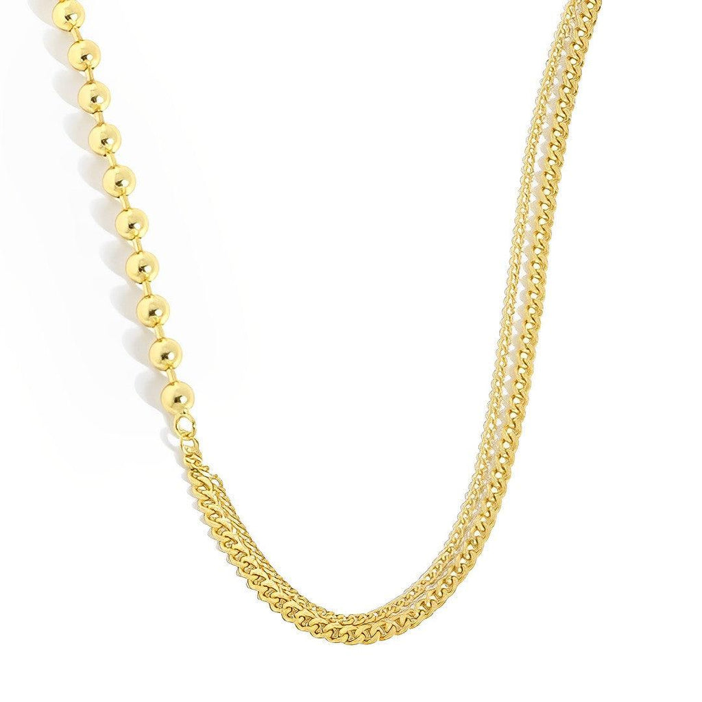 Layered Beaded Chain Necklace