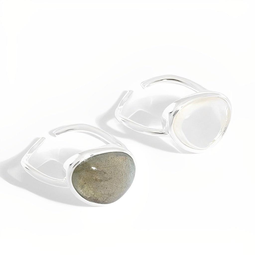 Moonstone & Crystal Ring - Orithyia