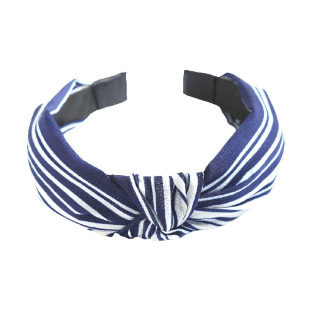 Navy Blue Lines Hairband "Erato"