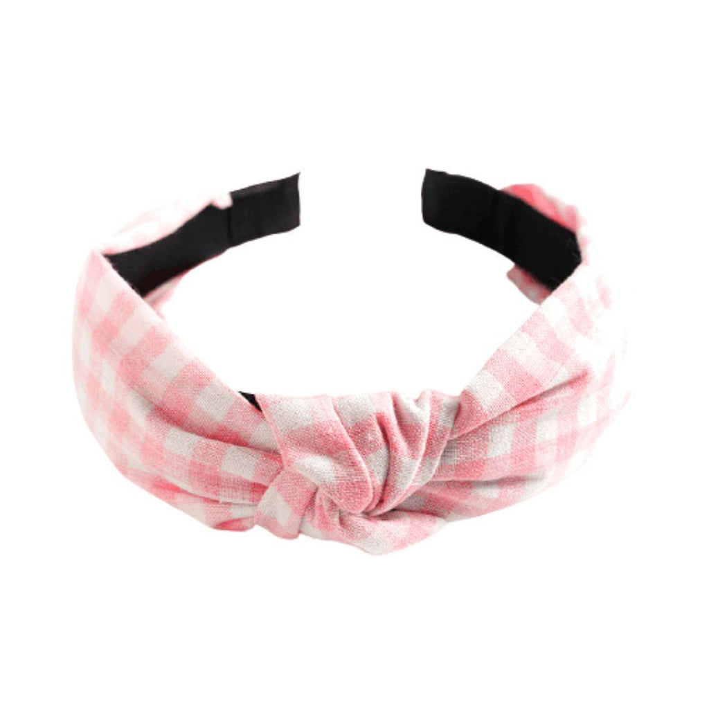 Pink Grid Hairband “Fiona”