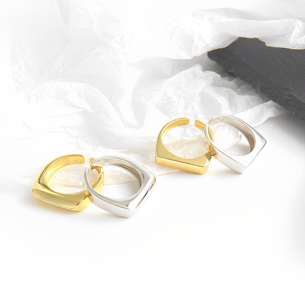 Silver Block Ring - Sol