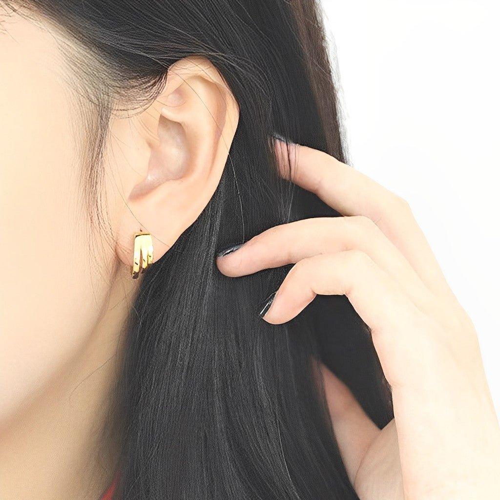 Triple Huggie Earrings