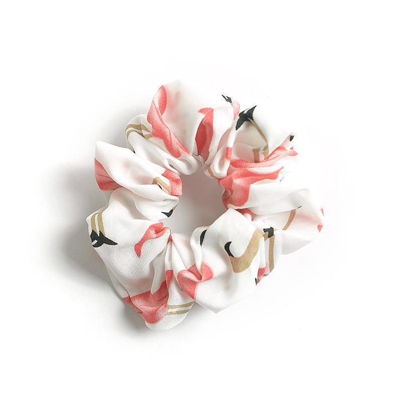 White Flamingo Hair Scrunchie